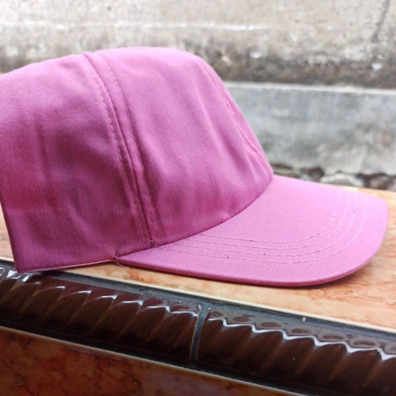 Topi Baseball Polos Murah - Pink Muda